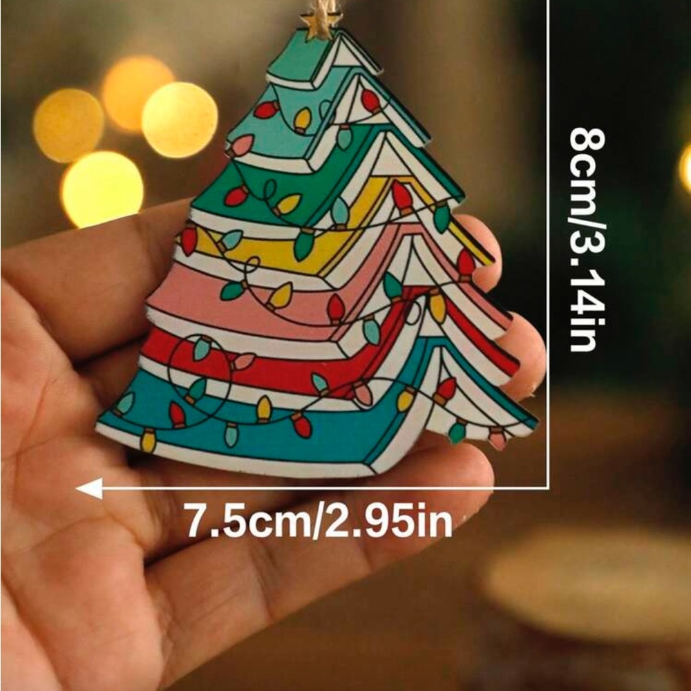 Colorful Book Tree Ornament - Picture 2 of 2
